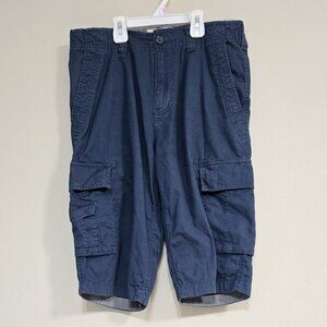 Urban Pipeline Blue Flat Front Cargo Short Cotton Mens 30